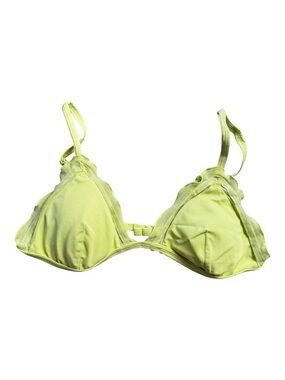 Victoria’s Secret Light Neon Yellow Triangle Bikini Top Size S - Ruffles